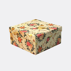 Коробка крышка-дно &quot;прованс с цветочками&quot; 230х230х115 мм (арт. 141.86) 