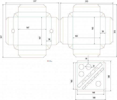 Чертеж самосборной коробки